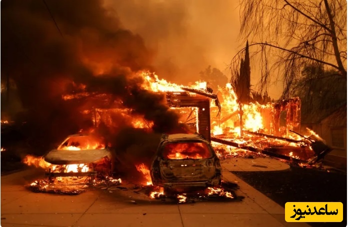 ببینید| لحظات آتش سوزی وحشتناکی که هزاران نفر را از خانه و زندگی مرفهشان فراری داد/ کالیفرنیا باز هم شعله کشید..