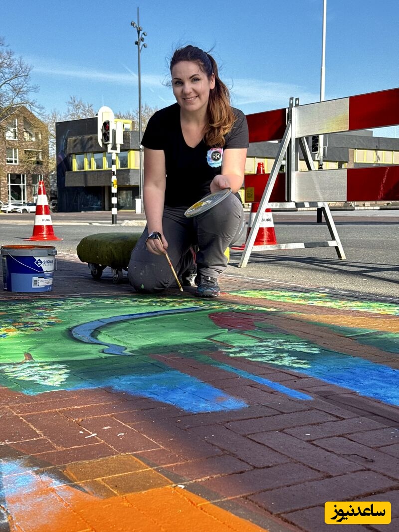 خلاقیت استثنایی دختر هنرمند هلندی که رویاهای شیرین کودکی را به خیابانها کشیدند/ وقتی هنر مرز بین خیال و واقعیت را محو می‌کند