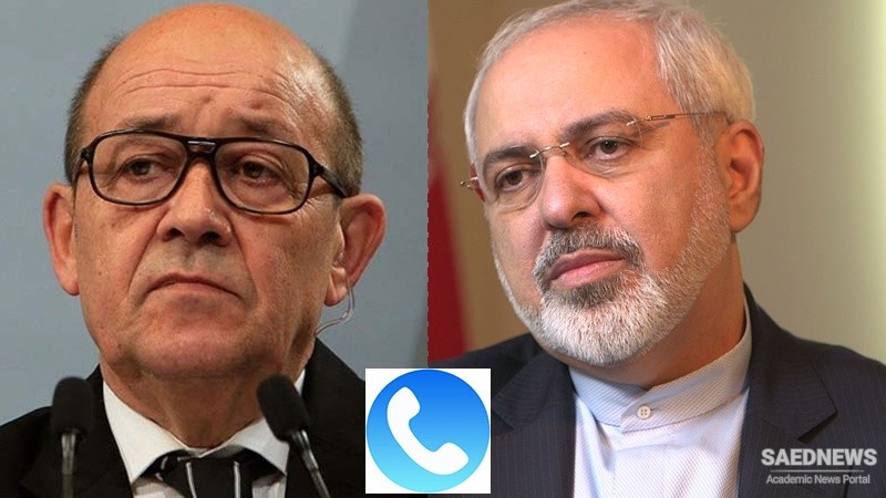 Zarif Holds Phone Talk with His French Counterpart Jean-Yves Le Drian on JCPOA