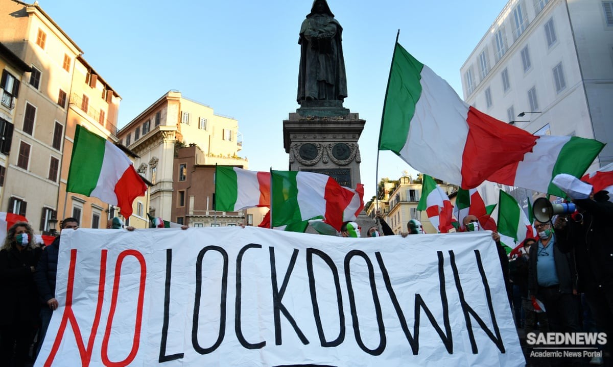 COVID crisis in Italy, restaurant owners protest in Rome