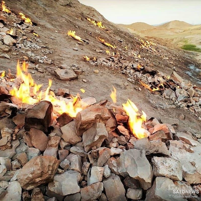 Tashkuh or Burning Mountain: Spectacular Fire Scene on Rocky Giant