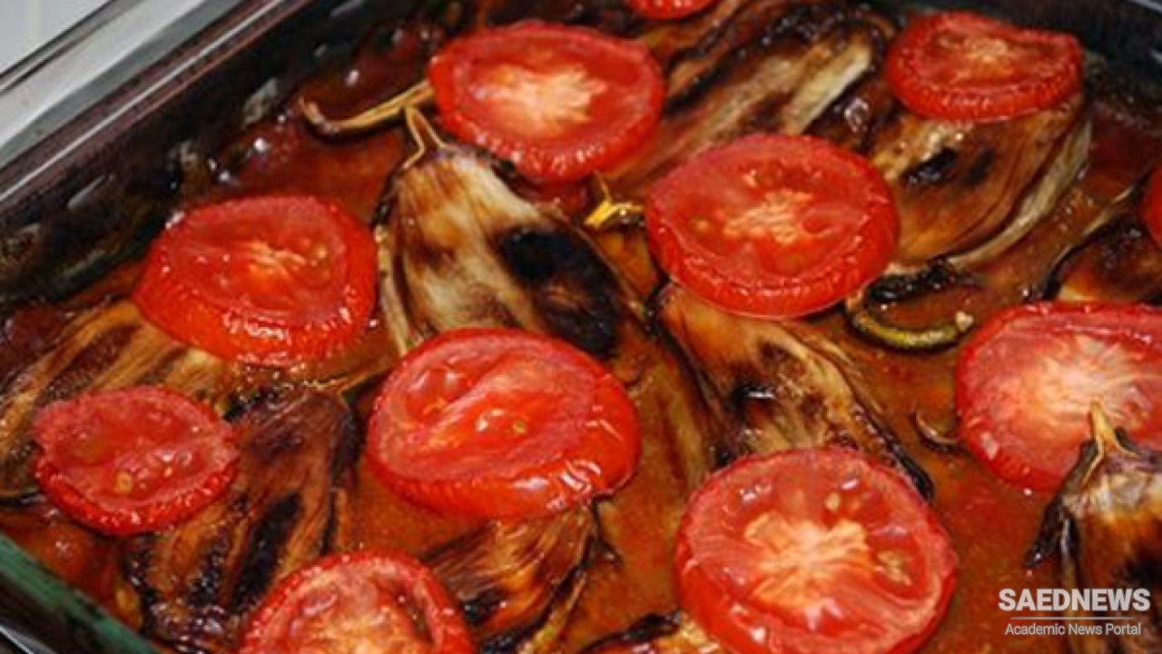 Iranian Main Courses: Khoresh Bademjan va Gojeh (Vegan Eggplant and Tomato Stew)