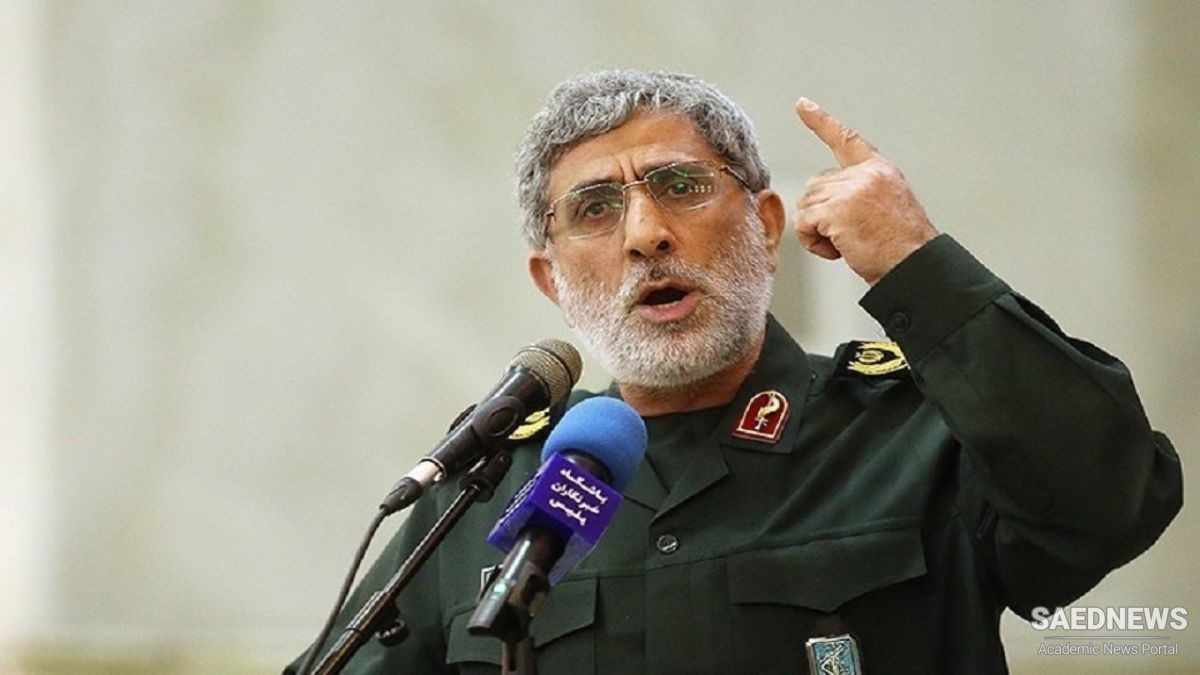 IRGC Quds कमांडर एस्माईल क़ानी का कहना है कि फिलिस्तीनियों को पूरी कब्जे वाली जमीन के प्रबंधन की योजना बनानी चाहिए।