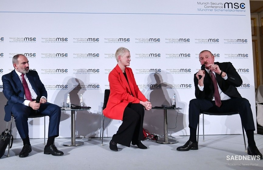 राष्ट्रपति इल्हाम अलीयेव और अर्मेनियाई प्रधानमंत्री निकोलस पशिनियन एमएससी 2020 बहस में