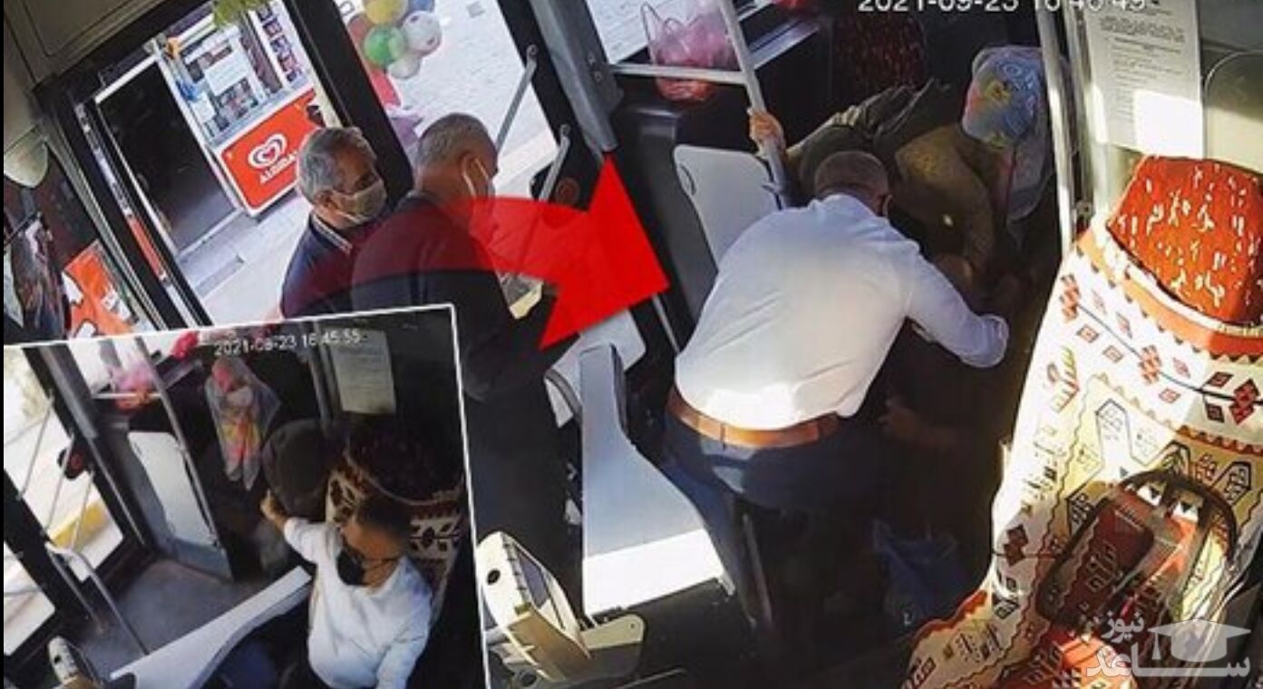 (فیلم) لحظه نجات جان یک مرد در اتوبوس توسط راننده توسط احیای قلب