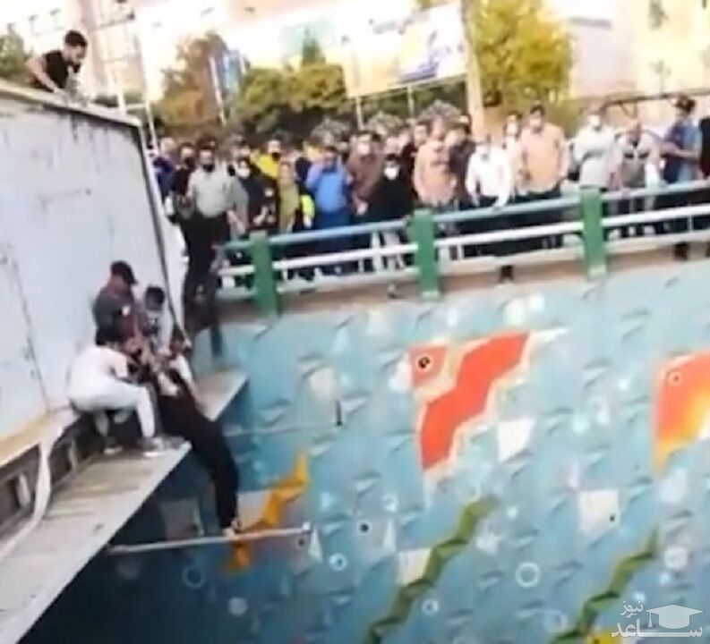 لحظات دلهره آور خودکشی زن جوان از روی پل در خرم آباد