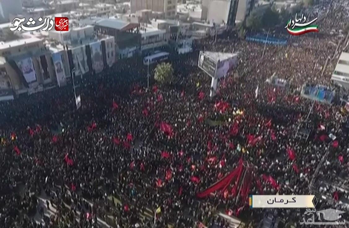 ازدحام عزاداران حاج قاسم در کرمان حادثه آفرید