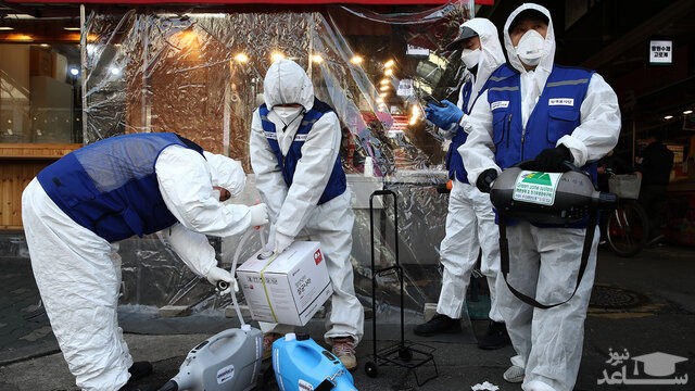 ضدعفونی کردن بیمارستان کرونایی در کره جنوبی / این فیلم را مسوولان ایرانی ببینند