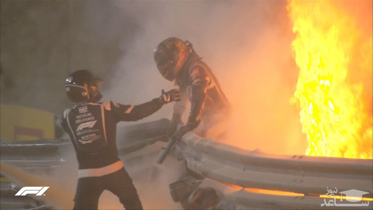 (فیلم) اولین تصاویر از تصادف وحشتناک راننده فرمول یک