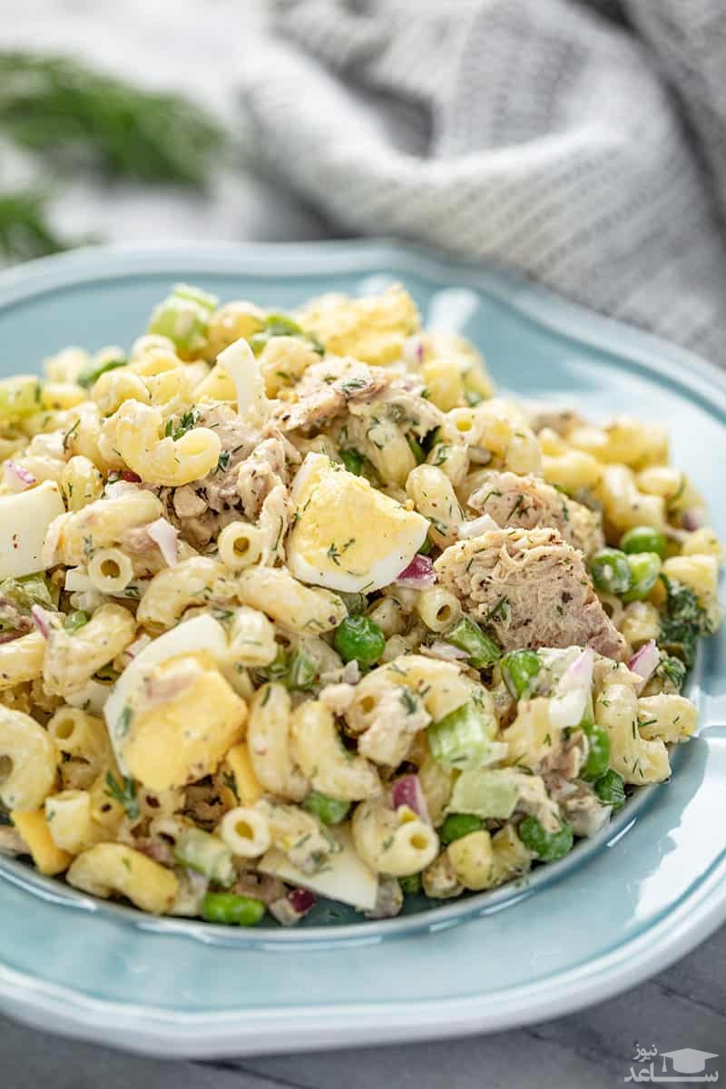 سالاد ماکارونی با تن ماهی