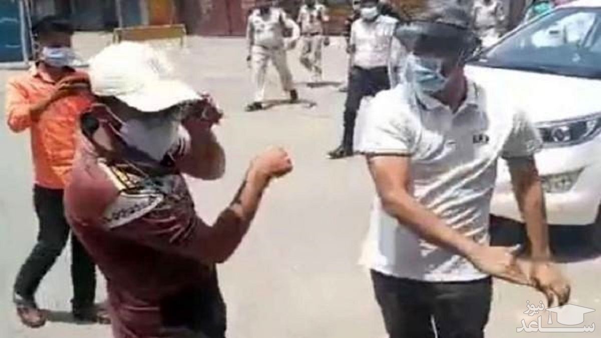 (فیلم) لحظه سیلی زدن مامور بهداشت به یک شهروند!
