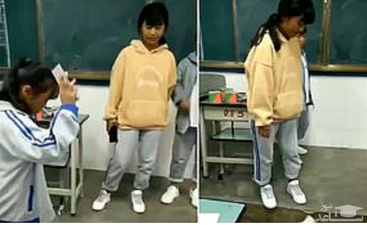 تنبیه عجیب دانش آموزان به خاطر داشتن موبایل! + فیلم