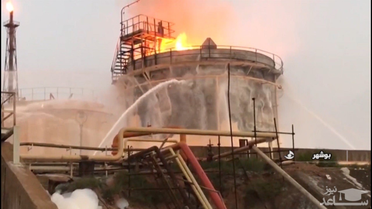 (فیلم) آتش سوزی در پتروشیمی خارگ 