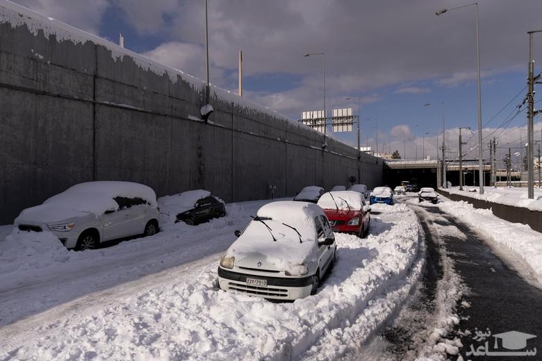 بارش برف کم سابقه در پایتخت یونان/ رویترز