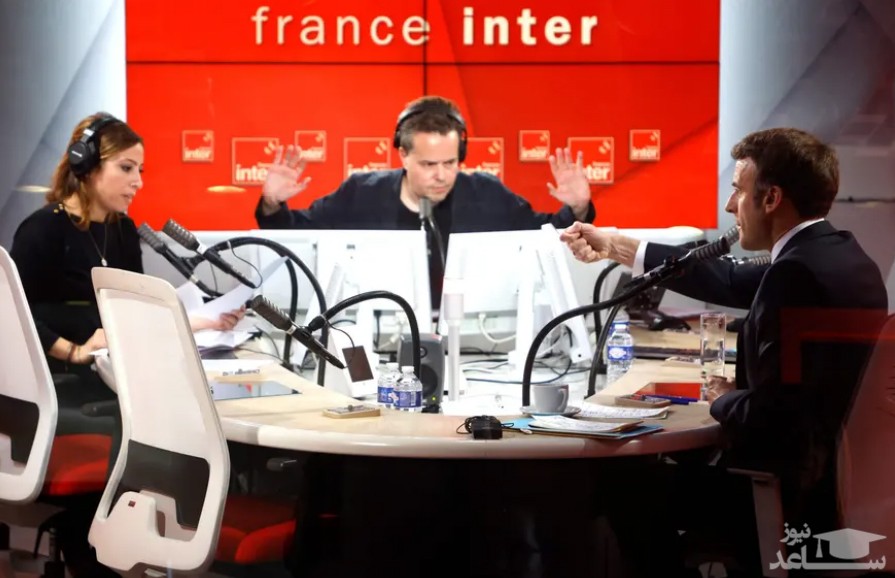 حضور "امانوئل ماکرون" رییس جمهوری و نامزد انتخابات ریاست جمهوری فرانسه در یک برنامه پرسش و پاسخ رادیویی/ خبرگزاری فرانسه