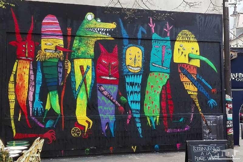 نقاشی روی دیوار در خیابان ابرکمف