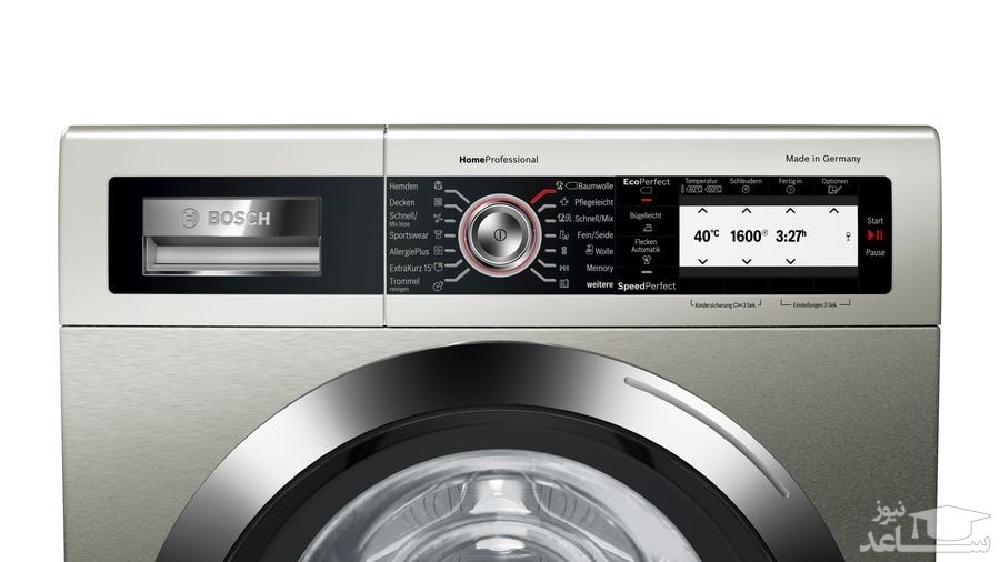 پنل و قابلیت های لباسشویی بوش مدل WAY327X0