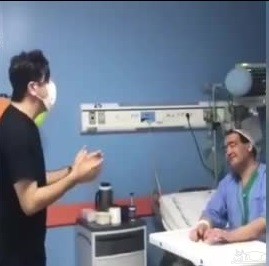 (فیلم) روحیه دادن به یک بیمار به سبک پزشک خوش صدای تبریزی