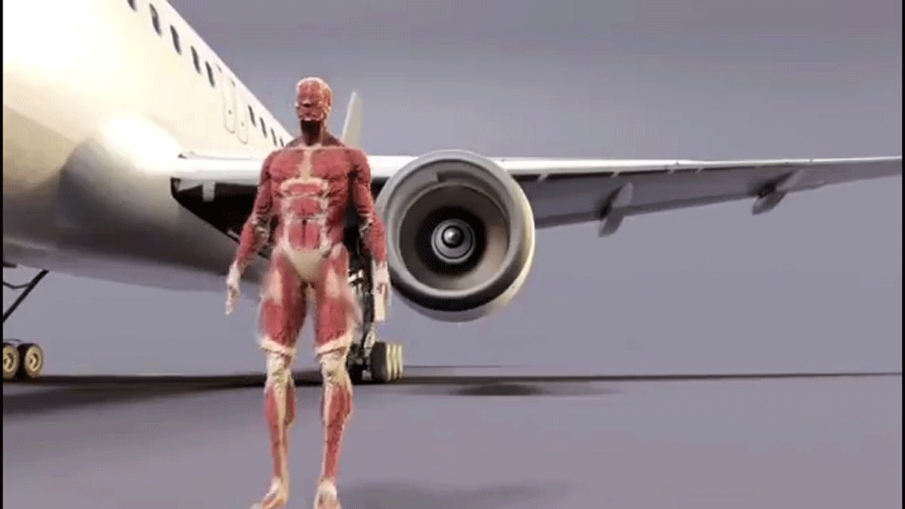 (فیلم) اتفاق وحشتناک هنگام ایستادن مقابل موتور هواپیما