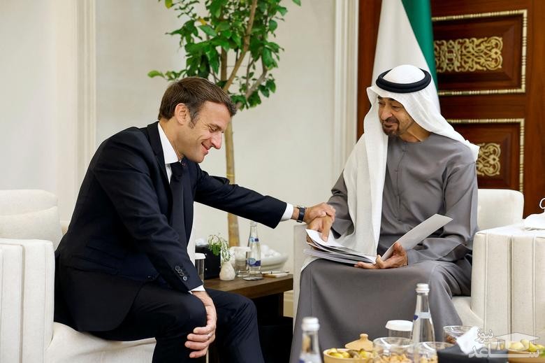 دیدار "امانوئل ماکرون" رییس جمهوری فرانسه با رییس جدید امارات متحده عربی در ابوظبی/ رویترز