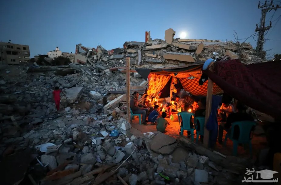 خانه ای ویران شده از حملات هوایی اخیر اسراییل به غزه