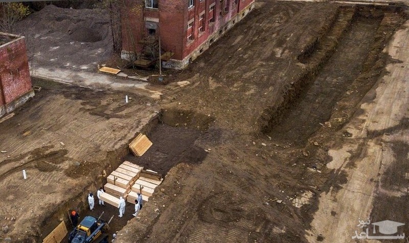 گورهای دسته جمعی دفن قربانیان کرونا در آمریکا