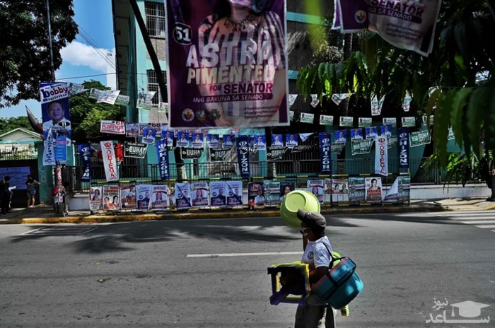 پوستر تبلیغاتی نامزدهای انتخابات ریاست جمهوری فیلیپین در شهر مانیل/ خبرگزاری فرانسه
