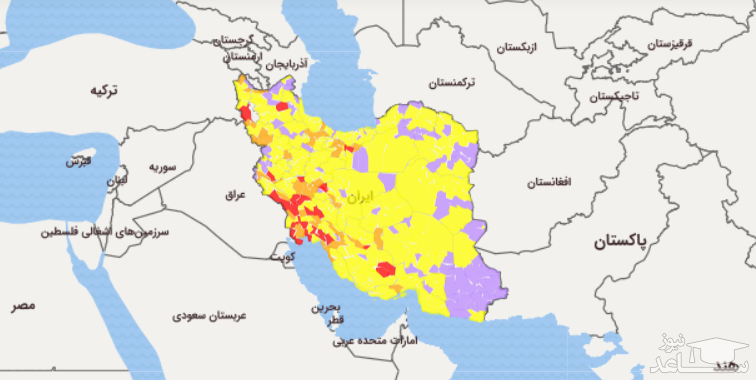 رنگ بندی جدید کرونایی شهرها/ تهران و کرج نارنجی شدند