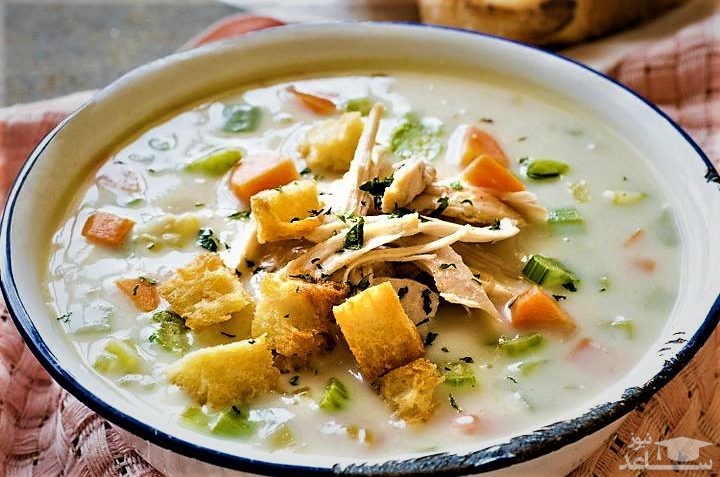 طرز پخت سوپ کرم مرغ