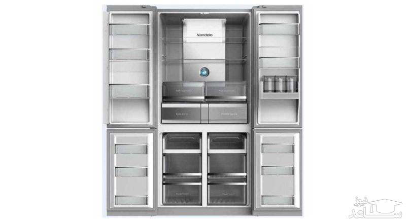 فضای داخل  یخچال فریزر چهار درب میدیا مدل HQ-840WEN 