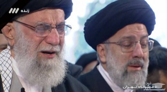 (فیلم) اشک‌های بی پایان رهبر انقلاب در نماز بر پیکر حاج قاسم و همرزمان شهیدش