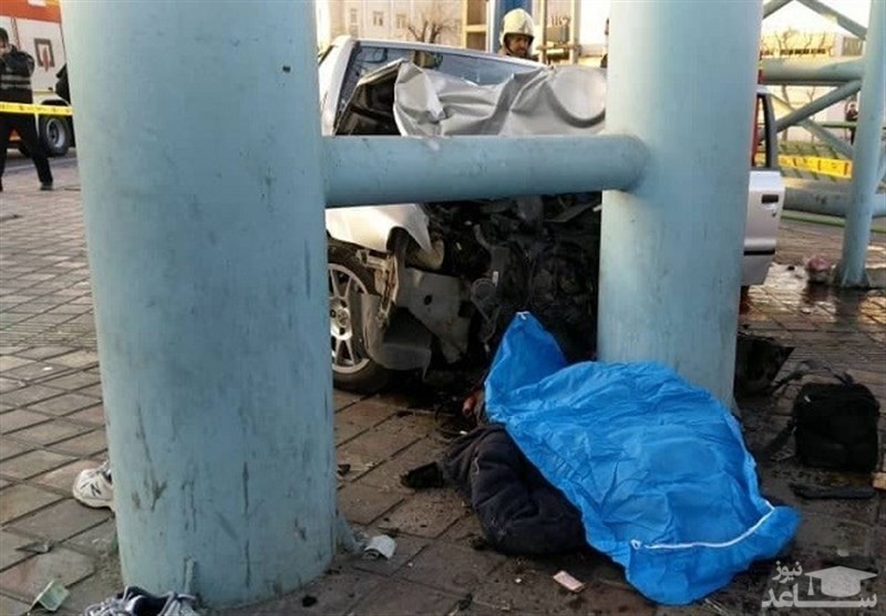 تصادف مرگبار سمند با ۲ عابر پیاده در جاده خاوران + تصاویر