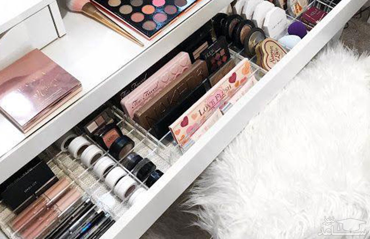 ایده های نظم دهی و چیدمان شیک لوازم آرایش