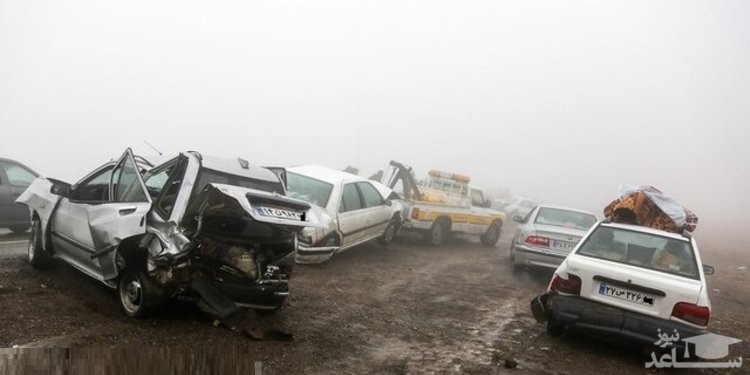 تصادف زنجیره‌ای ۲۶ خودرو در آزادراه کرج-قزوین، ۱۰۸ نفر حادثه دیدند