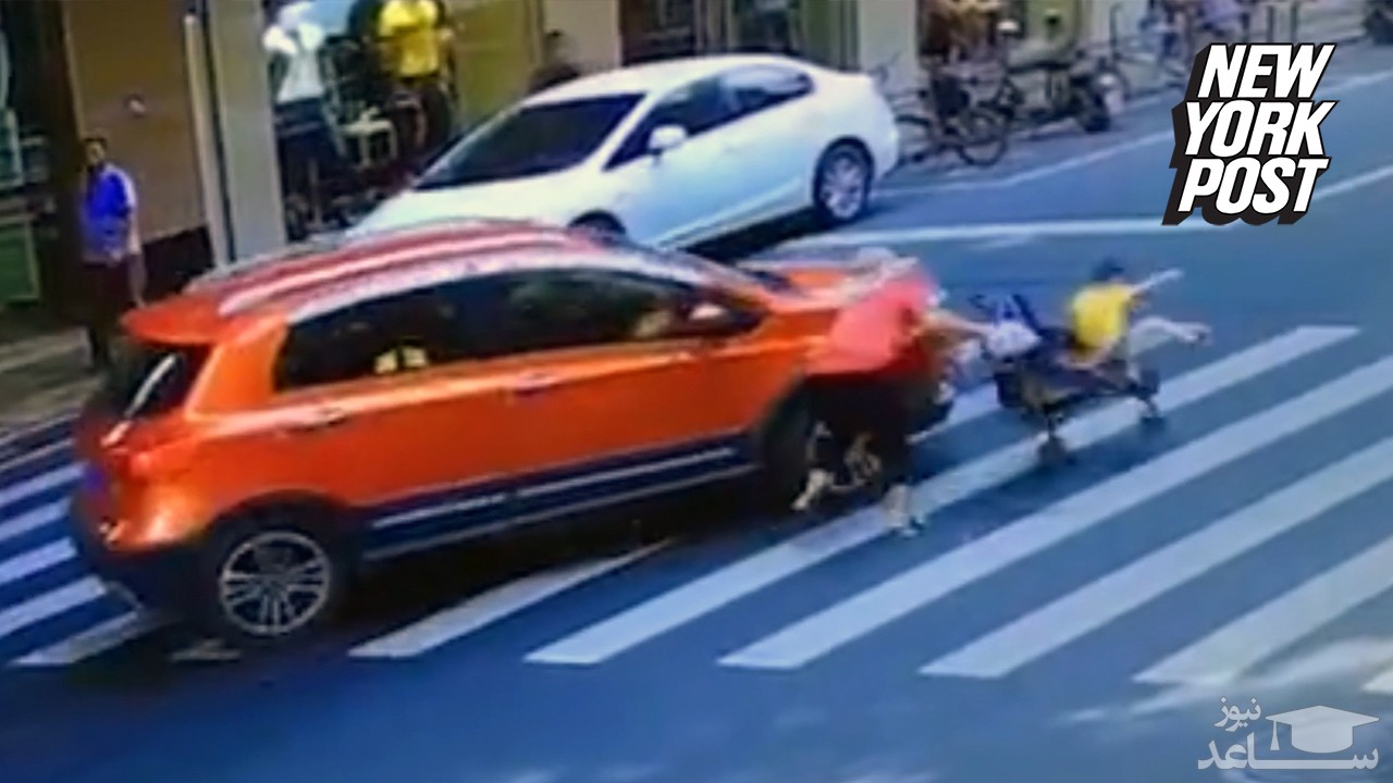 (فیلم) برخورد خودروی شاسی بلند با کالسکه بچه 