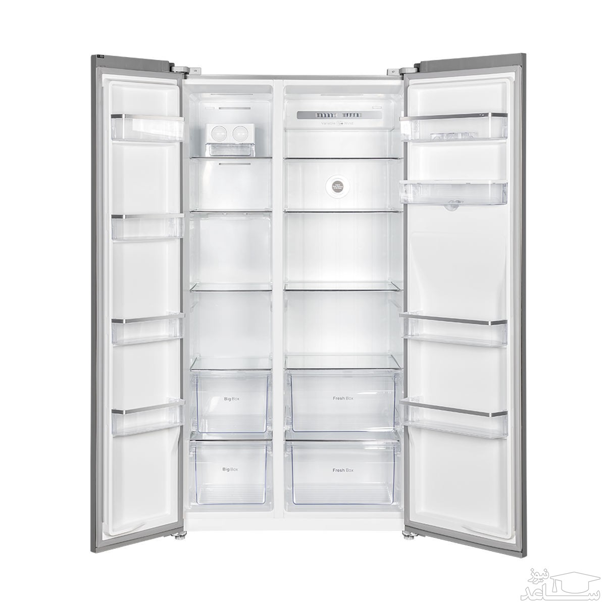 فضای داخلی یخچال فریزر ساید ایکس ویژن مدل TS665