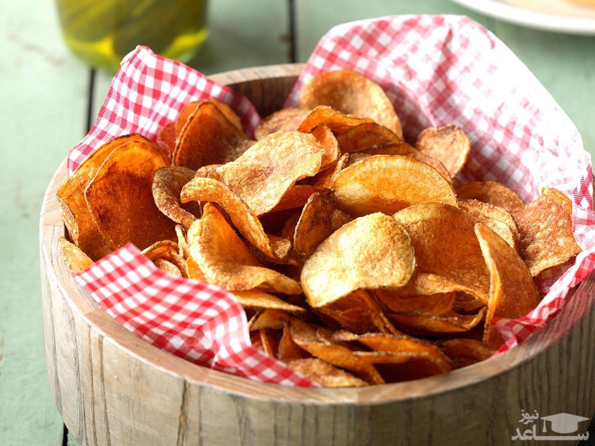 طرز تهیه چیپس سرکه ای خانگی
