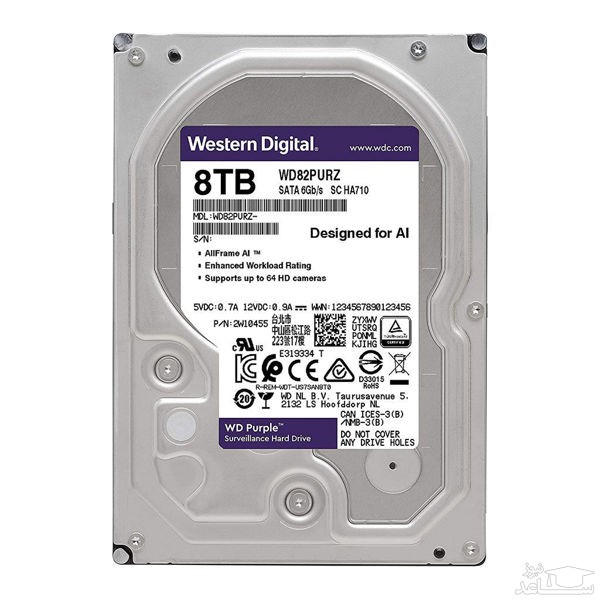 هارددیسک اینترنال وسترن دیجیتال مدل Purple WD82PURZ ظرفیت 8 ترابایت