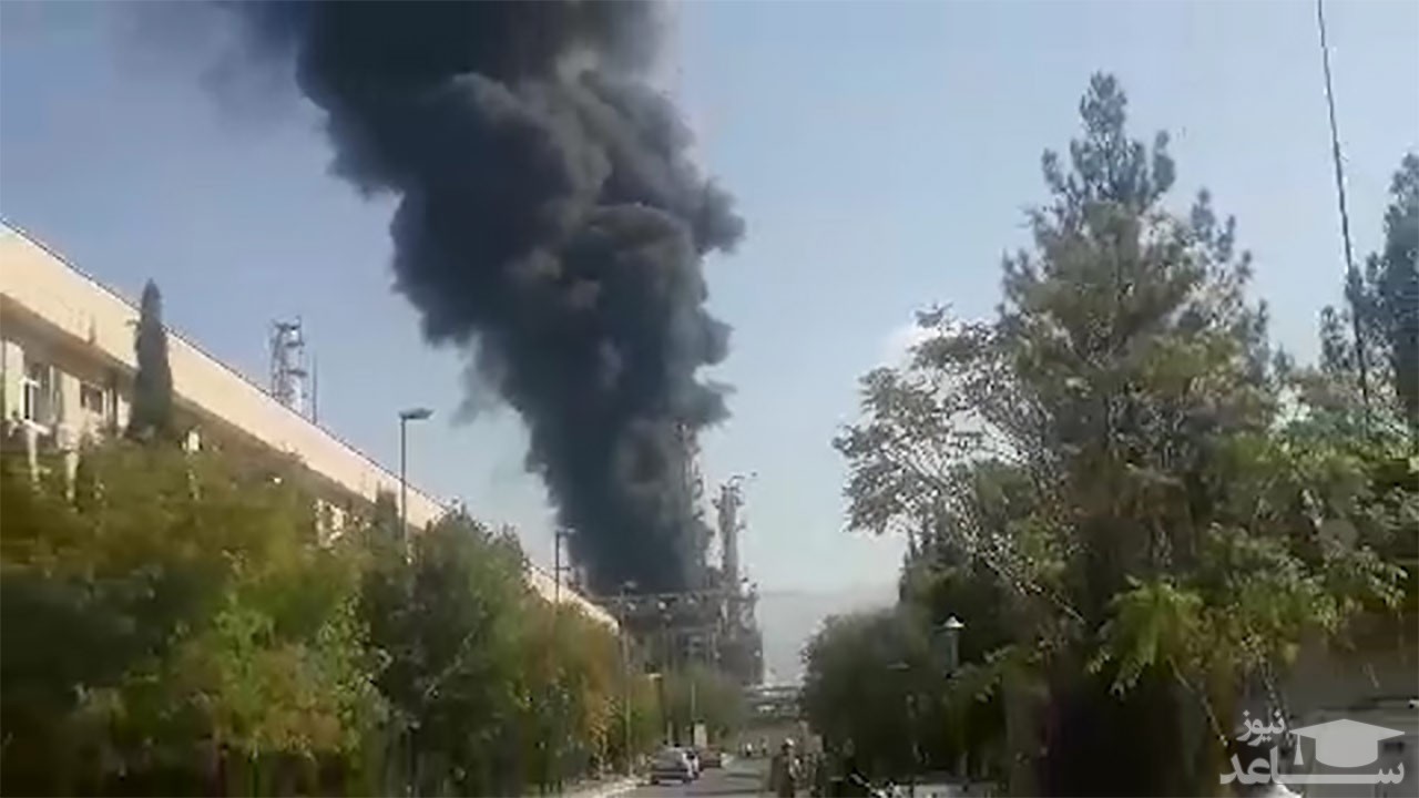 (فیلم) آتش سوزی و دود غلیظ در پتروشیمی ایلام 