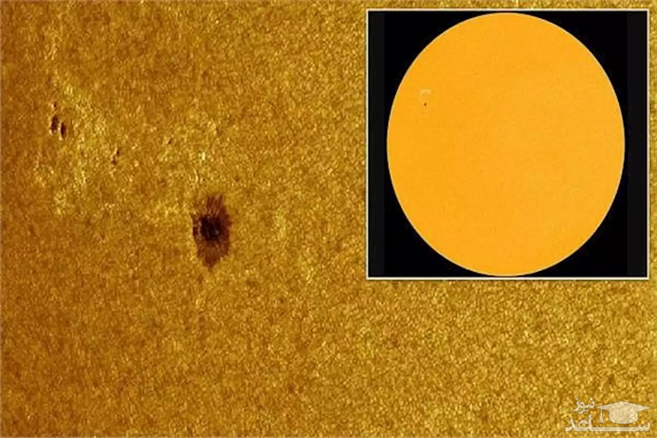 یک لکه خورشیدی عظیم در حال چرخش به سمت زمین است