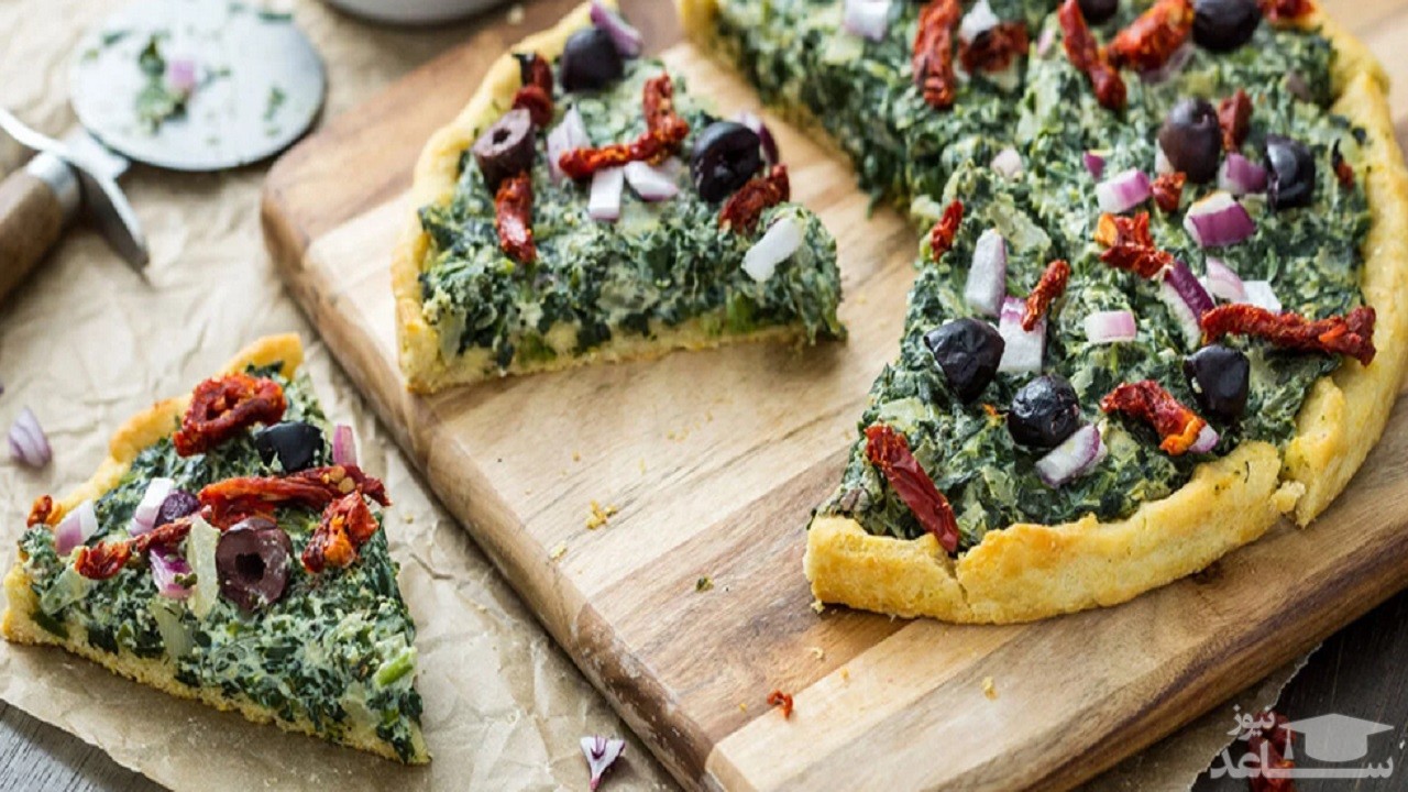روش تهیه پیتزا اسفناج با سبزیجات