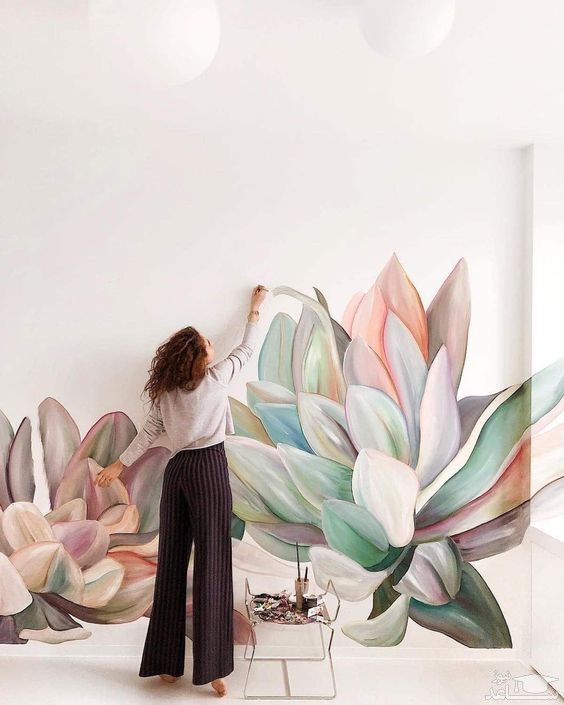 نقاشی دیواری طرح گل