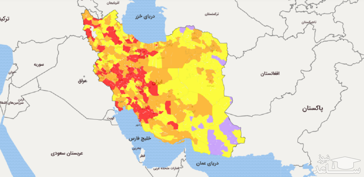 جدیدترین رنگبندی شهرها اعلام شد/ تهران در وضعیت قرمز قرار گرفت