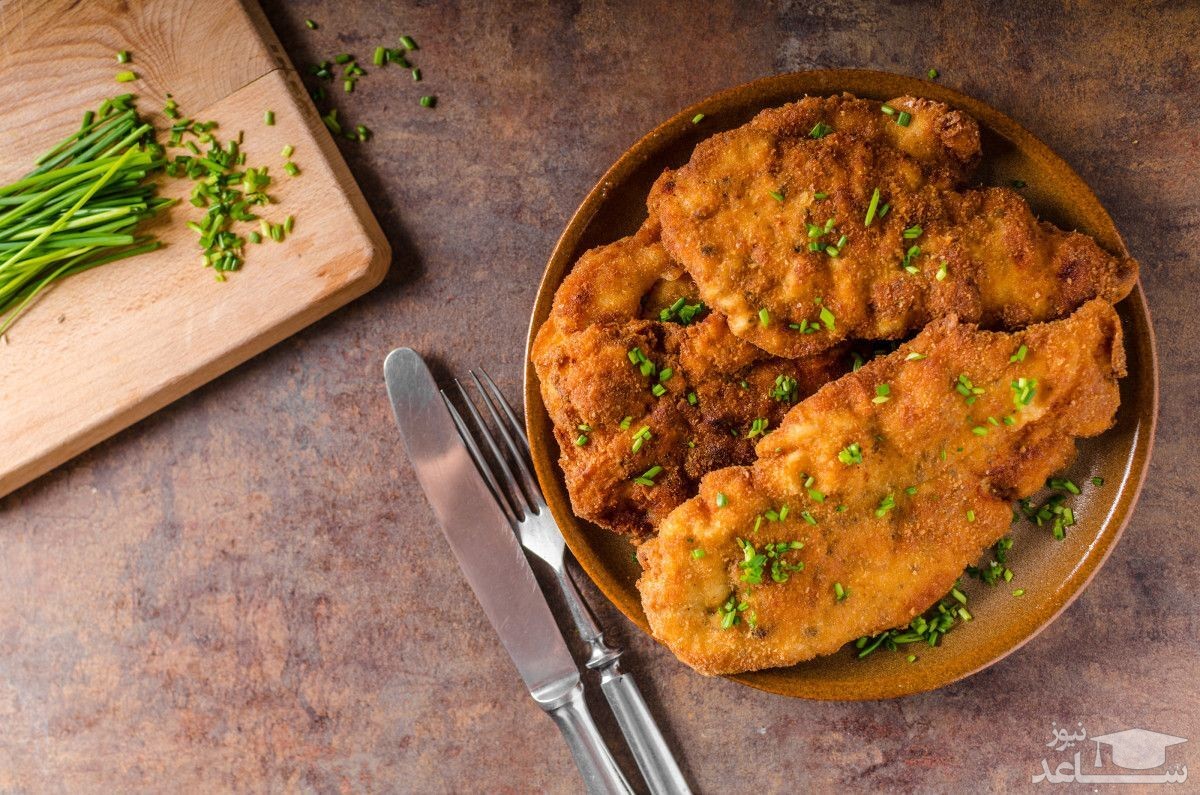 روش تهیه شنیسل مرغ سوخاری