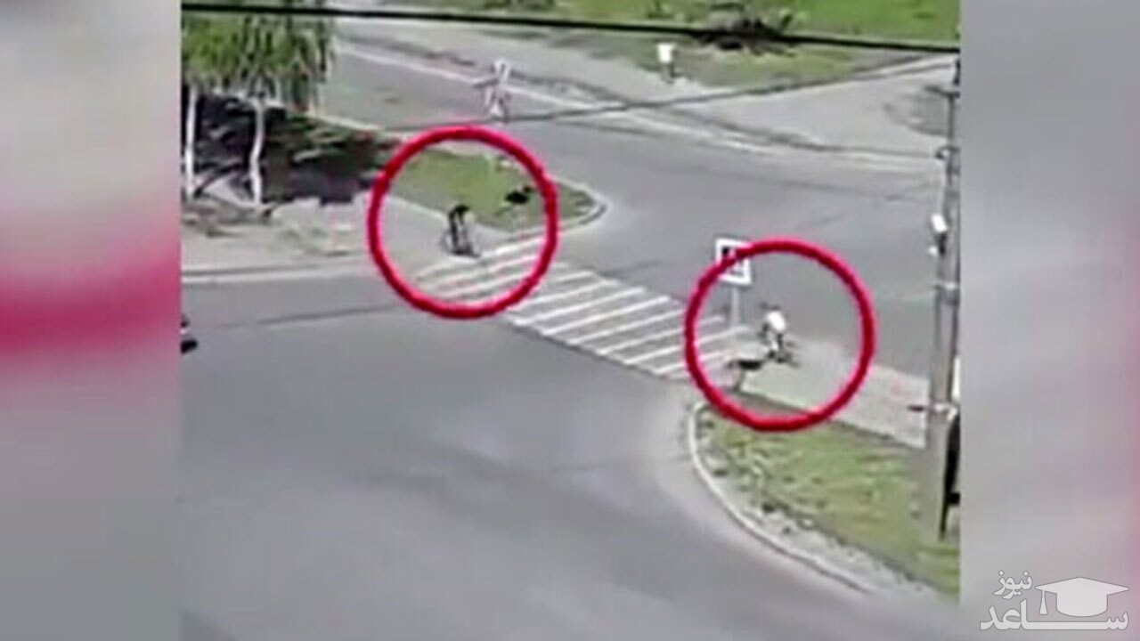 (فیلم) تصادف شدید ۲ دوچرخه سوار