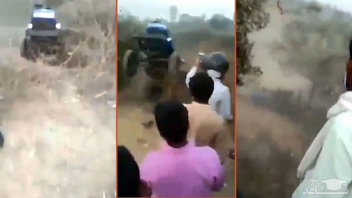 (فیلم) چالش خطرناک با تراکتور مرگ کشاورز را رقم زد