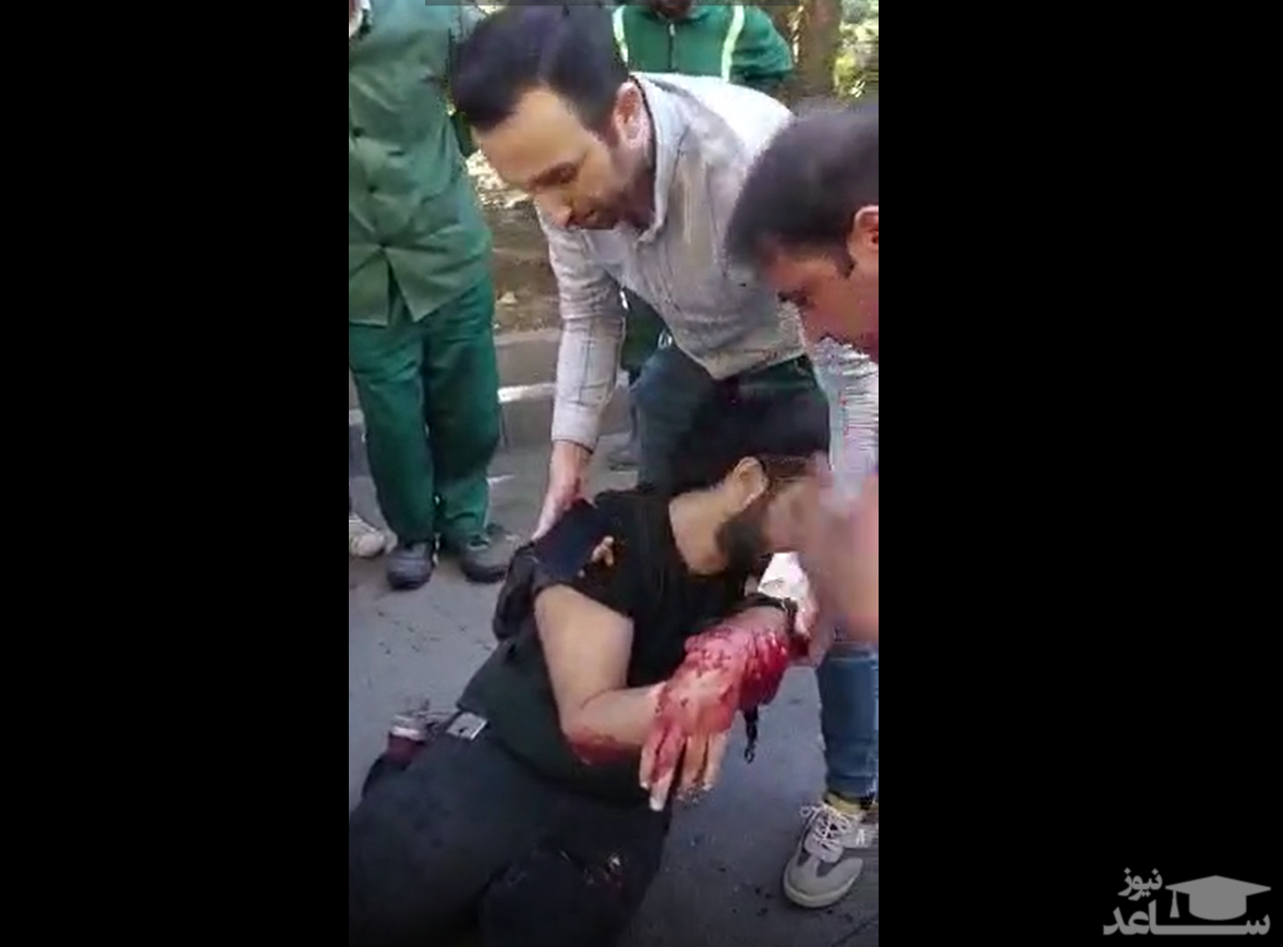(فیلم +18) سرقت موبایل همراه با چاقو کشی و زخمی کردن مالباخته در پارک قیطریه تهران