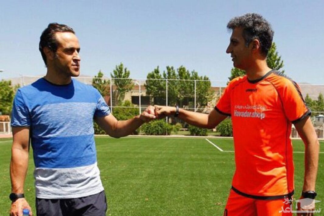 (فیلم) دست دادن علی کریمی و عادل فردوسی پور به سبک کرونایی