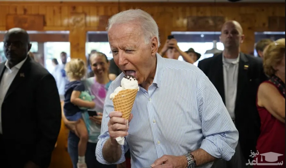 جو بایدن در حال بستنی خوردن