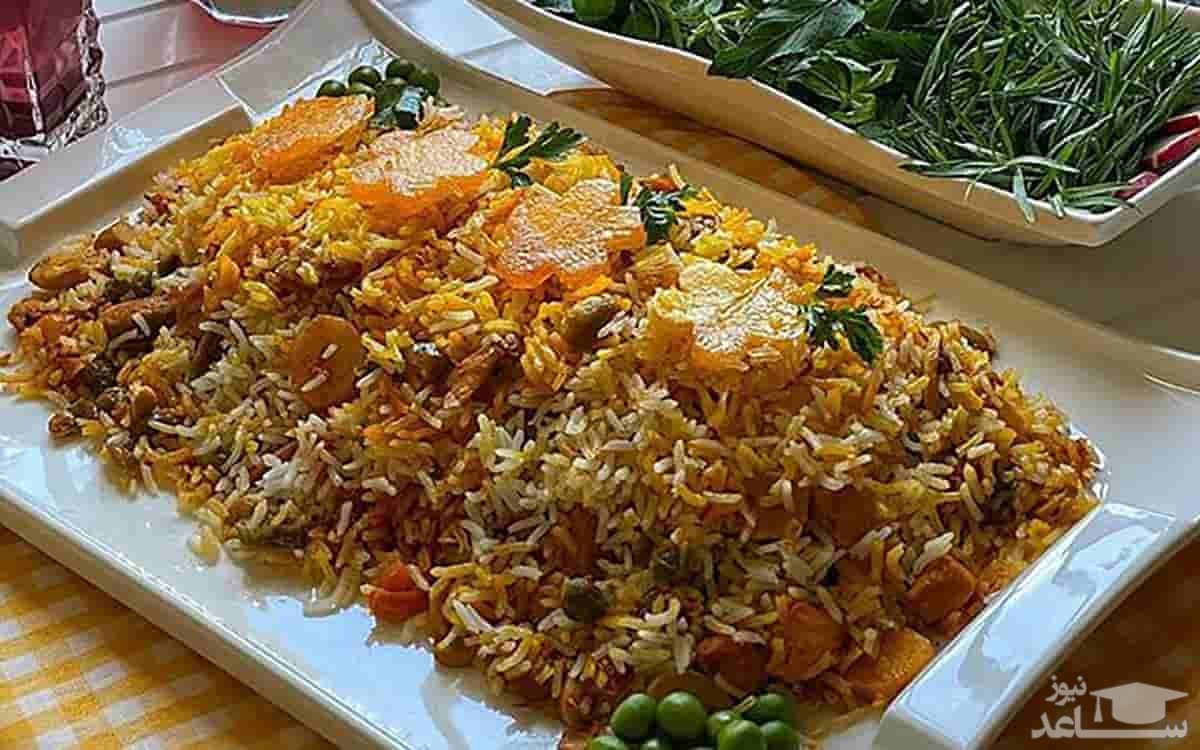 روش تهیه پلو مخلوط مشهدی 